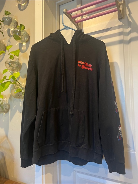 Steven Rhodes Tops - Let's Talk to Ghosts Black Hooded Sweatshirt